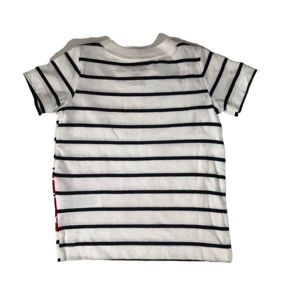 Carters Infant Striped Short Sleeve T-shirt Fire Truck Size 9 Months NWT - Picture 2 of 12